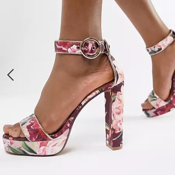 Ted Baker Floral Printed Platform Block Heeled Sandals Size 37.5 - Picture 2 of 7